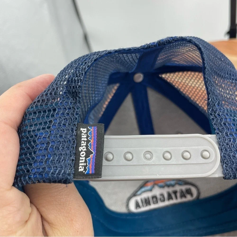 Patagonia‎ Ventura CA California blue & gray Trucker Mesh Snapback Hat Cap